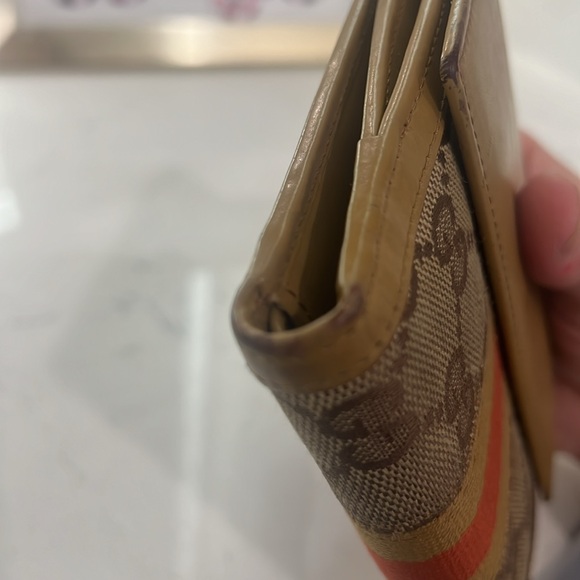 GUCCI authentic women's beige brown guccisima web signature wallet - Picture 11 of 16